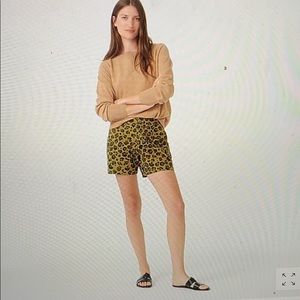 NWT- J Crew Warm Olive Leopard Cargo Short